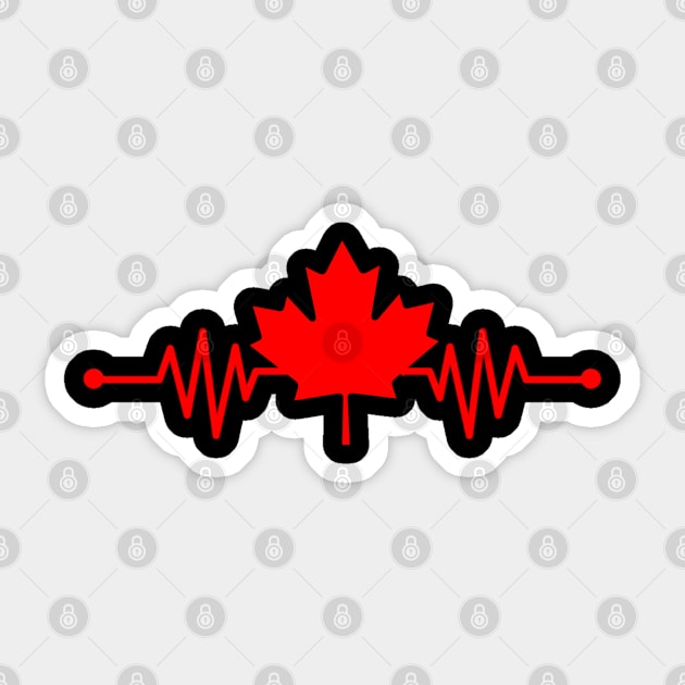 Canada Leaf Heartbeat Sticker by Sarah Creations